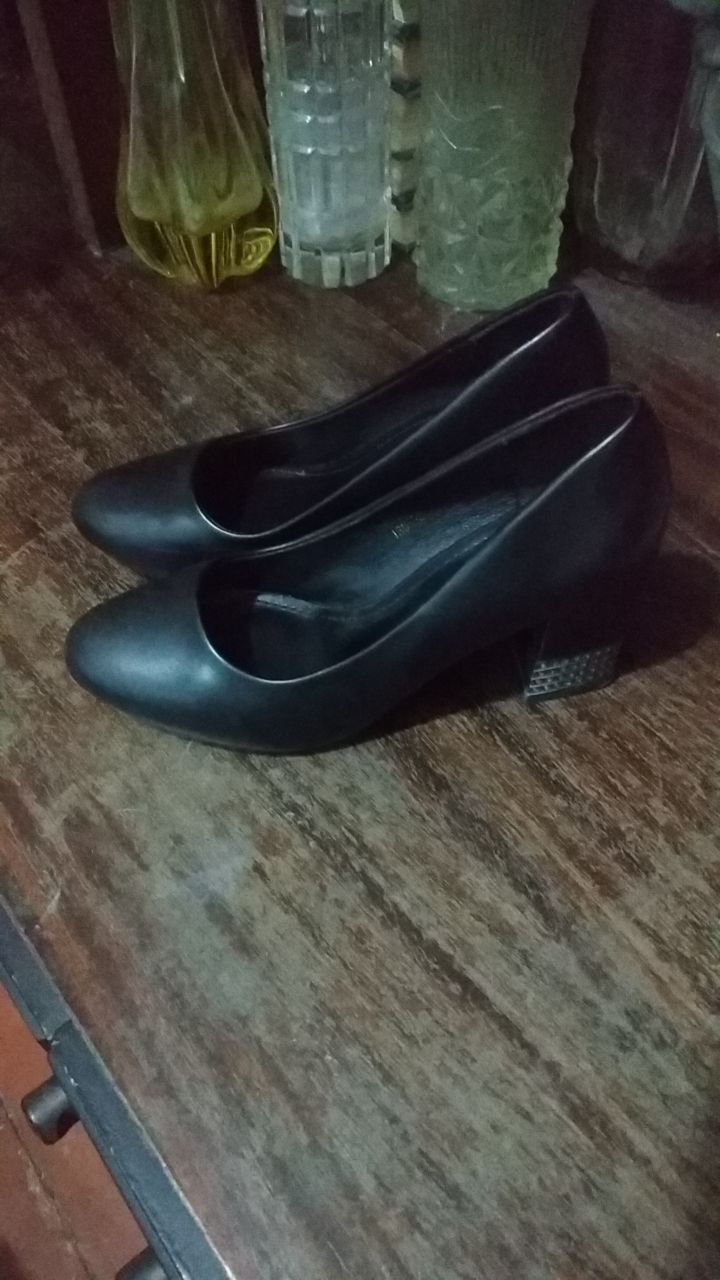 Туфли женские черные на устойчивом каблуке