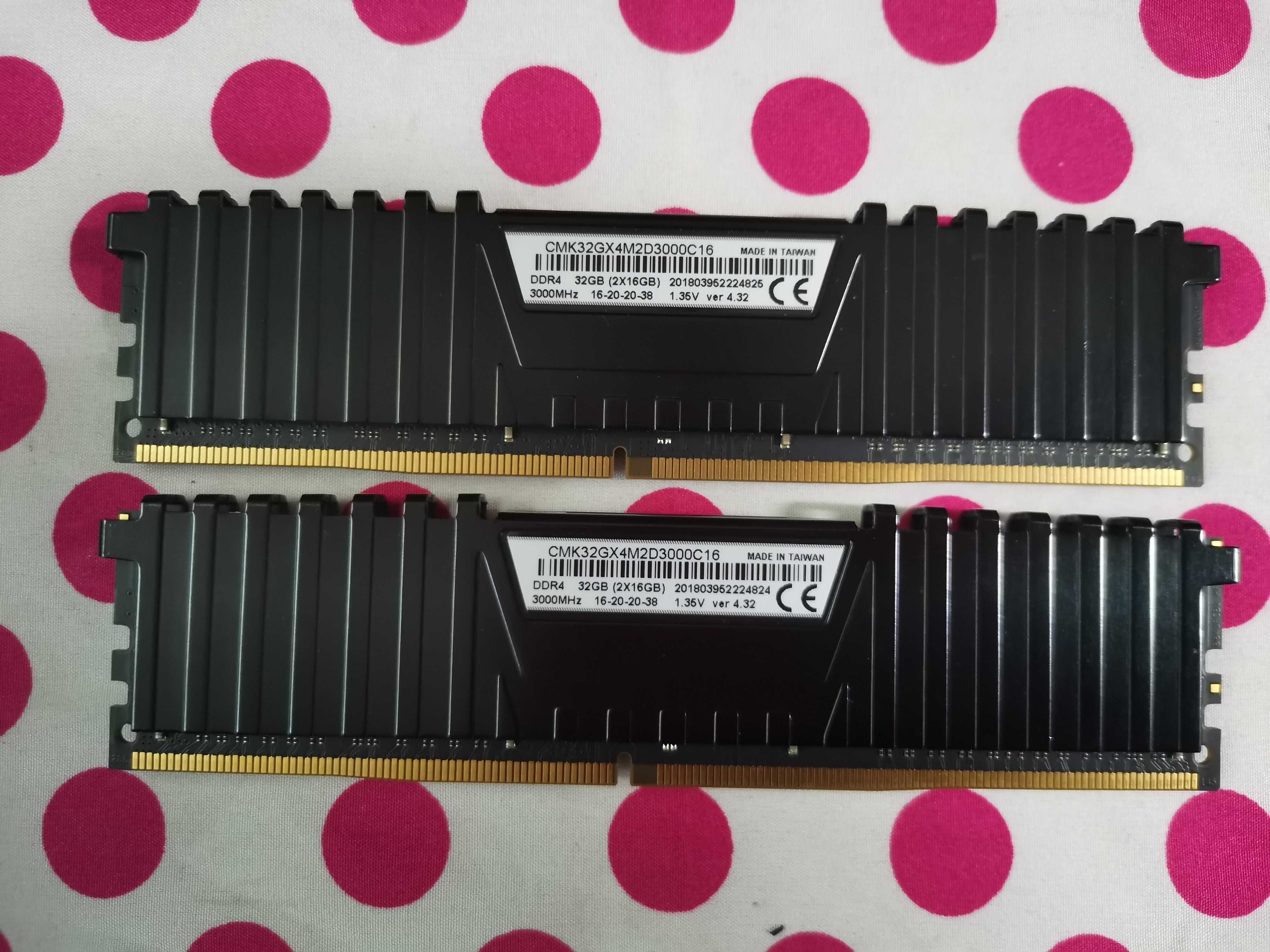 Memorie Corsair Vengeance LPX Black 32GB DDR4 3000MHz Desktop.