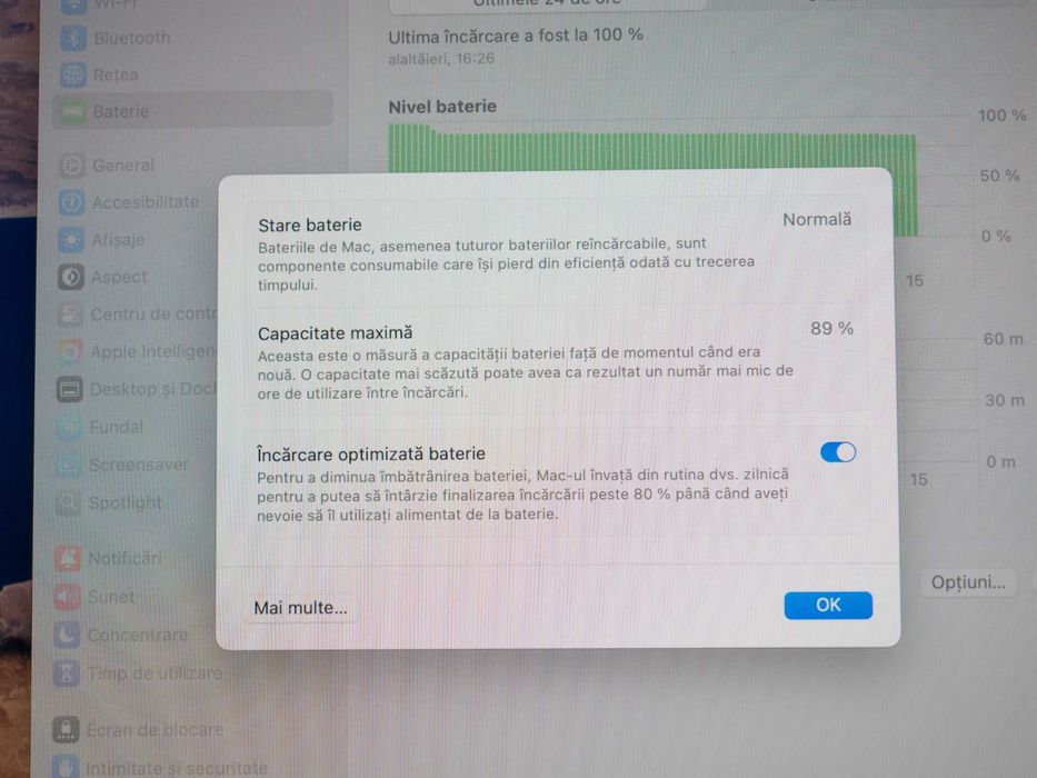 MacBook Pro M1, 16GB RAM, 256GB SSD, Touch Bar – impecabil, cu cutie