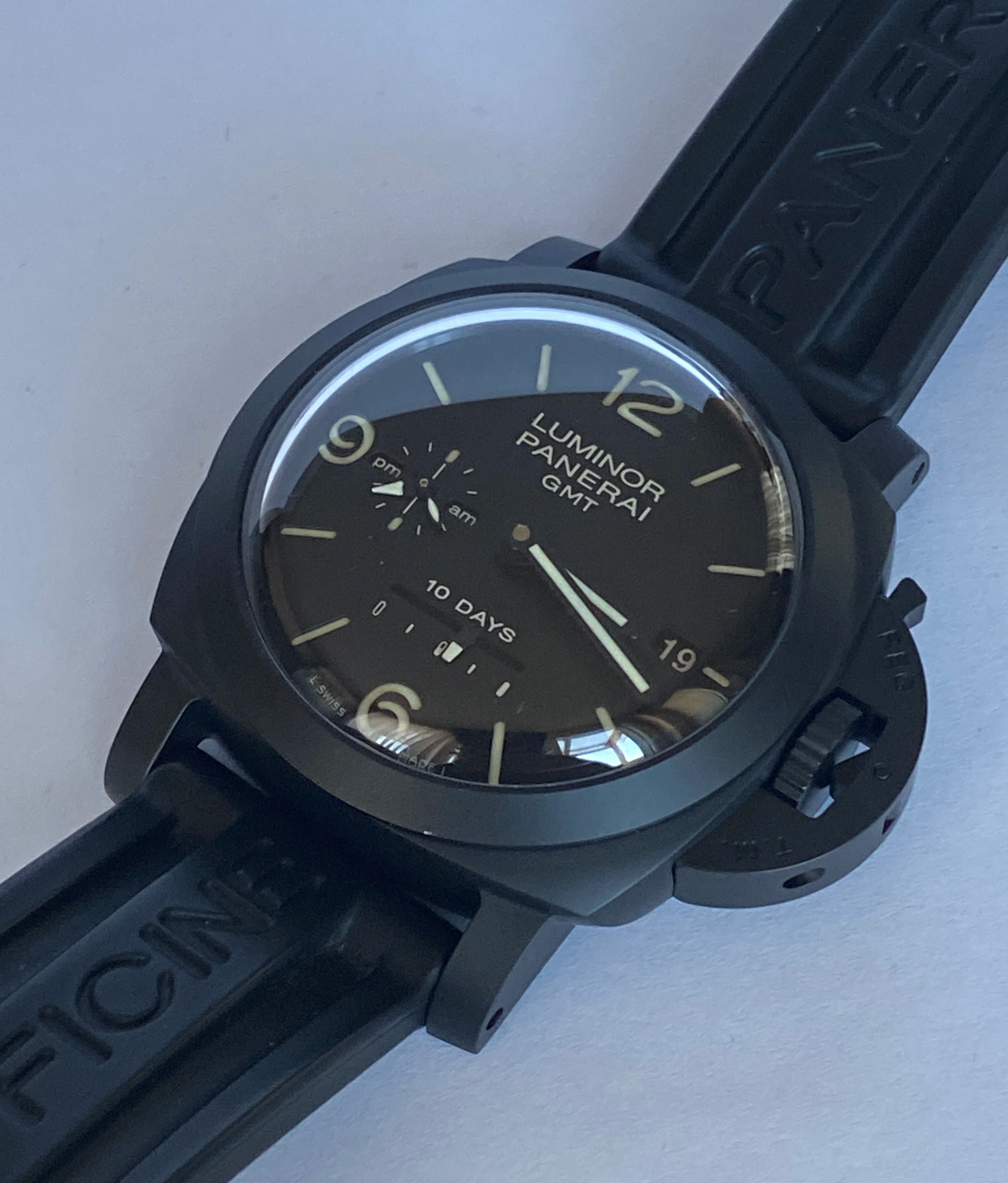 Рядък Часовник Panerai PAM335 GMT Black Ceramic 10 Days 45mm;