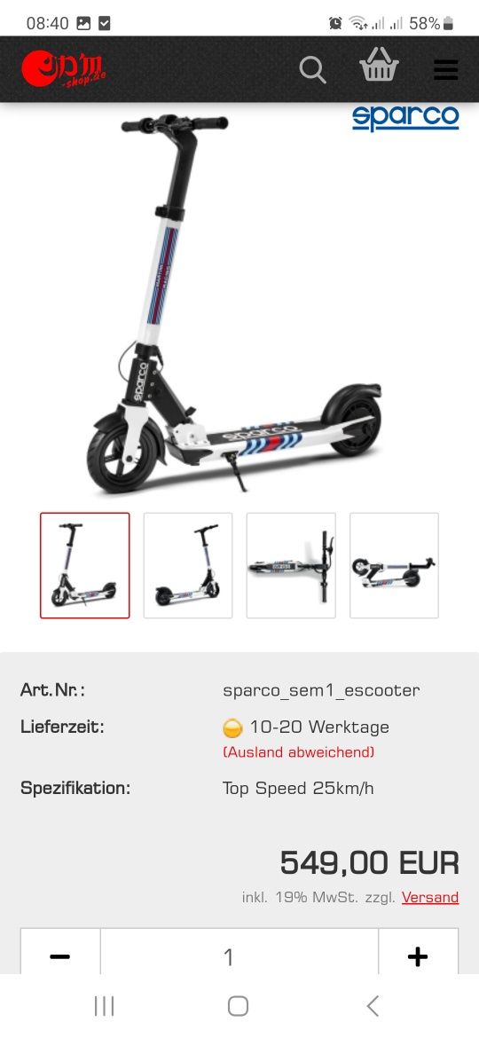 Trotineta electrica SPARCO SEM1 e-scooter