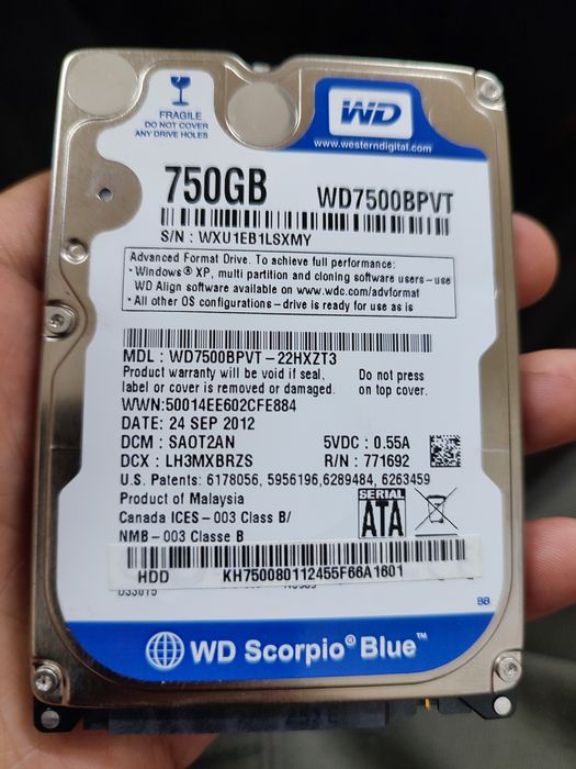 Жесткий диск для ноутбука 750gb