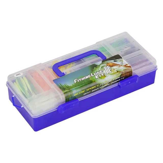 Риболовен комплект 350 части, примамка блесна воблер червей кукички