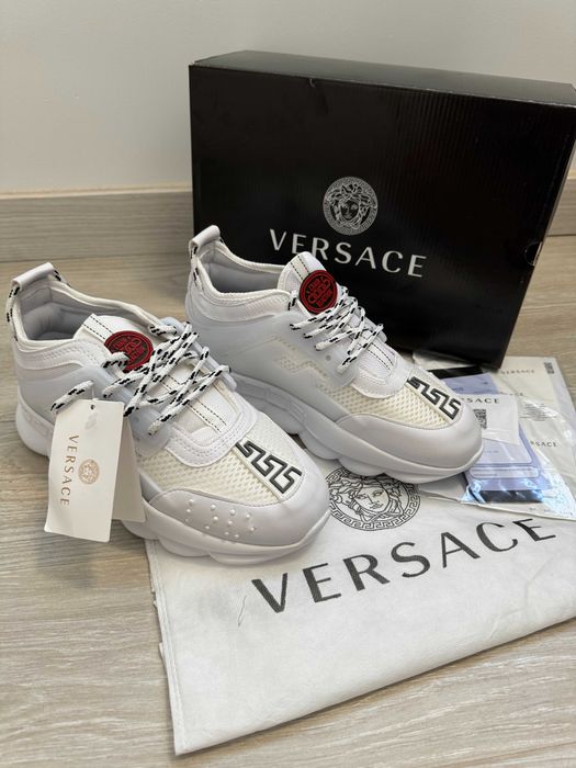 Adidasi VERSACE Chain Reaction White - Full Box -Produs Nou