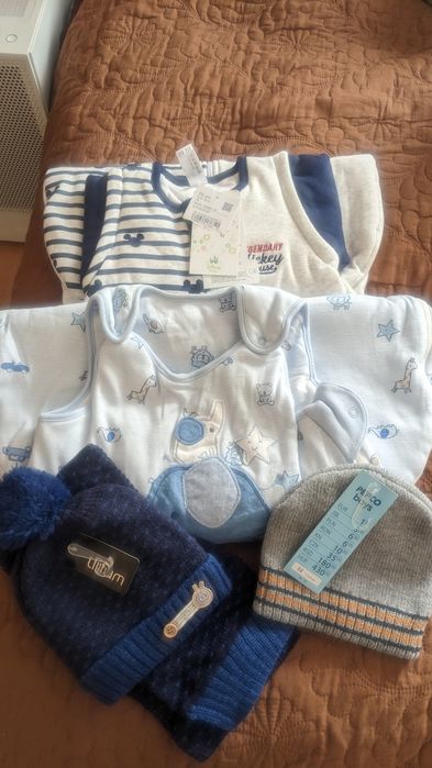 Детскa Шапка с шал 12/18мес+Шапка  Pepco ,зимни чувалчета за спане