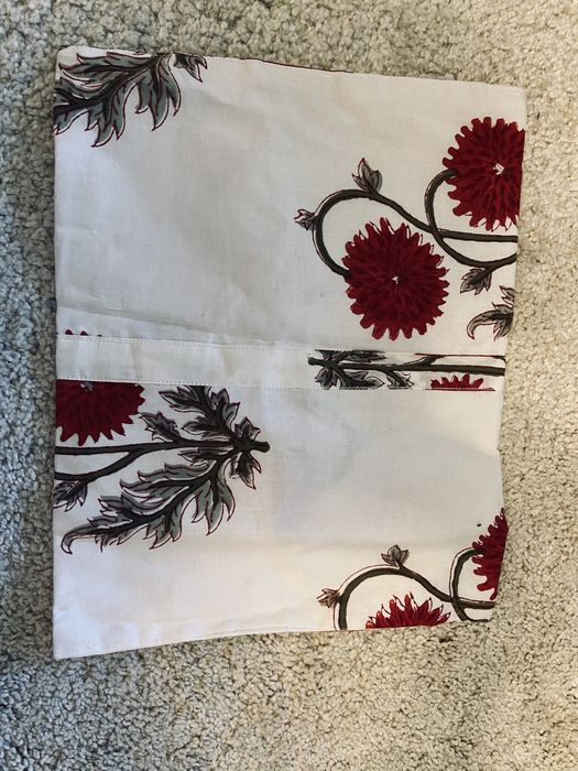 Оригинална дамска чанта тип клъч от плат на цветя, 33х27 см