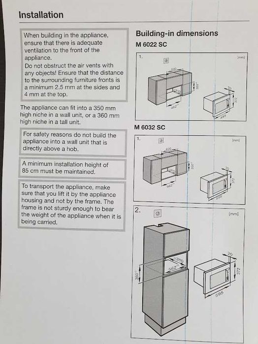 17L - Miele M6022 Микровълнова Фурна с Грил за вграждане