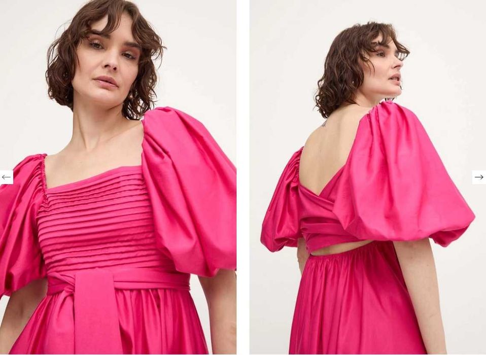 Розова рокля с буфан ръкав Answear