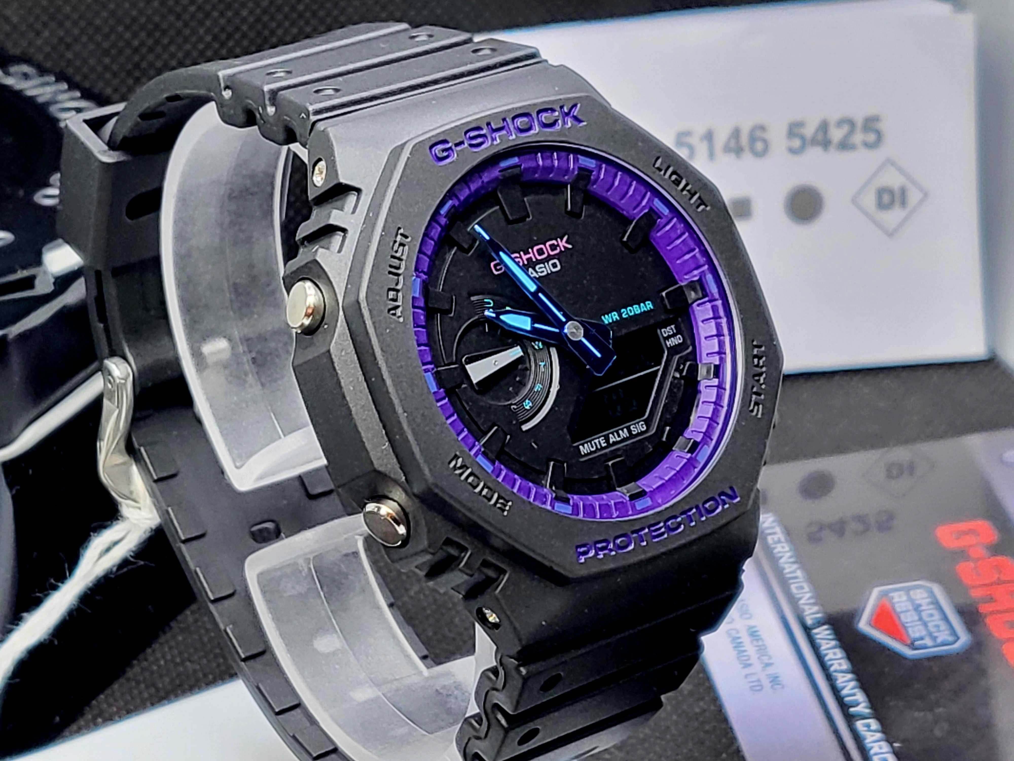 Ceas Casio g shock Skater GA 2100 black purple, Nou,Garantie 2 ANI