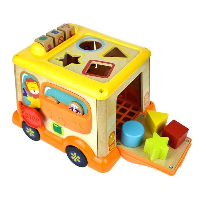 Дървен автобус с активности