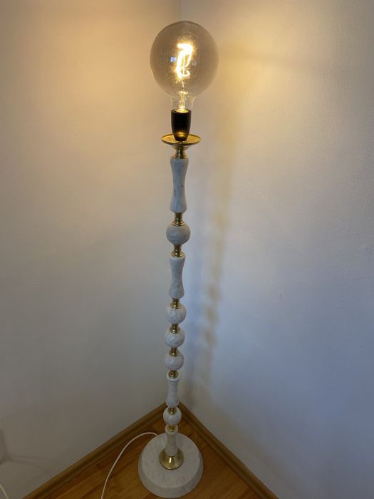 Lampadar marmură & alamă – unicat Grecia, lux, stare perfec