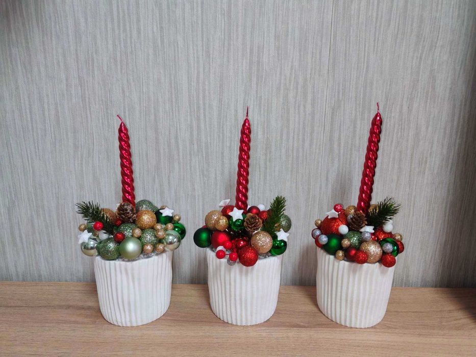 Коледни свещници ръчна изработка