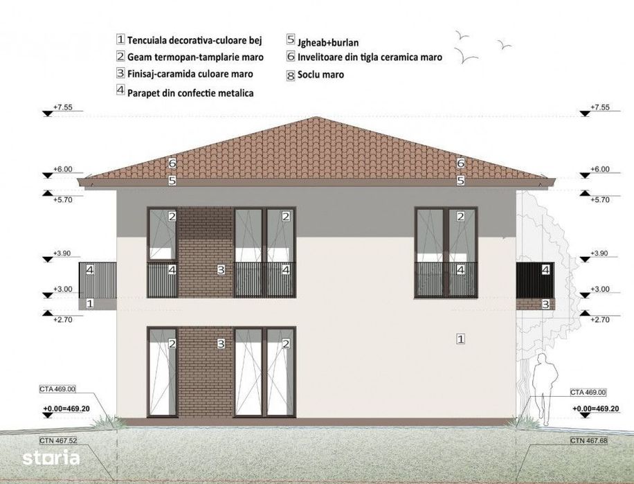 Casa tip duplex 4 camere, 120mp, teren 375mp, 3 bai, zona Chinteni