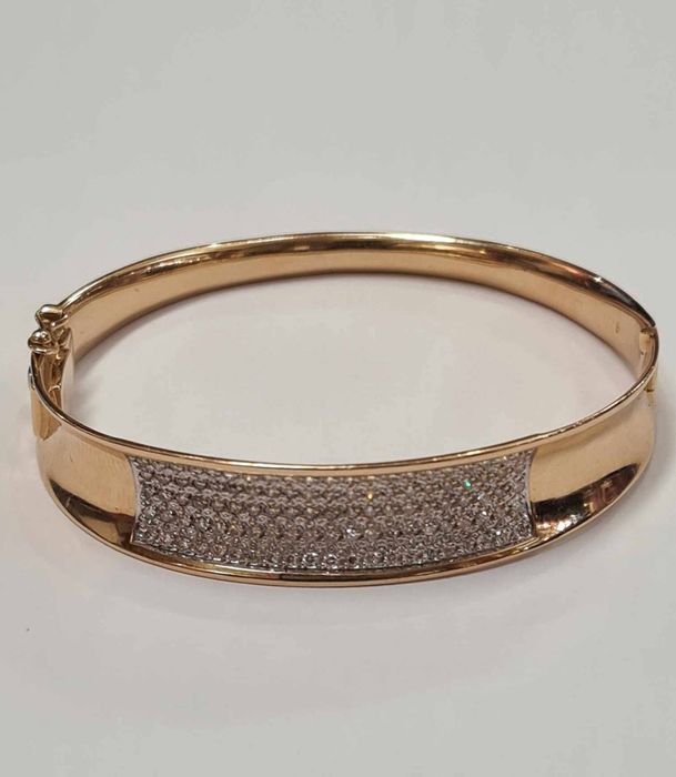 Bratara din aur galben 18k, cu diamante naturale, BRAU114