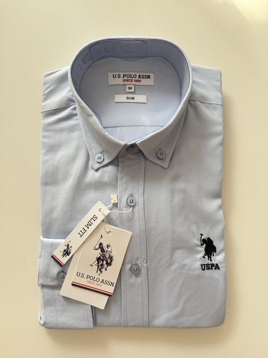 Pachet 1+1 Camasa Polo U.S Assn. Alb, Negru, Belumarin, Albastru, M