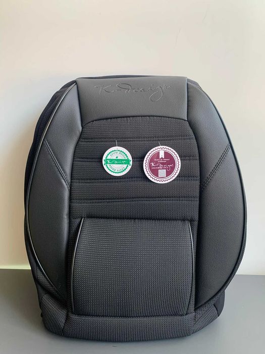 Huse scaune auto stofa imitatie de piele negru gri rosu albastru crem