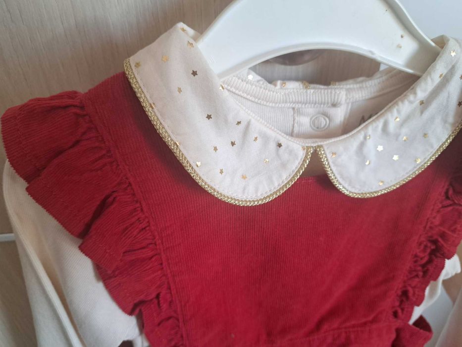 rochie + body de craciun M&S 2-3ani