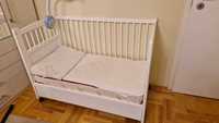 Бебешко легло - дървено, на колелца ,120х60, опция люлка