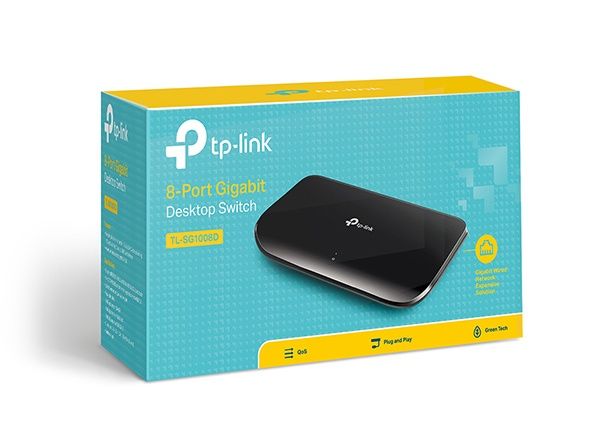 Коммутатор свитч гигабитный 8 портов скорость 1 гб TP-Link TL-SG1008D