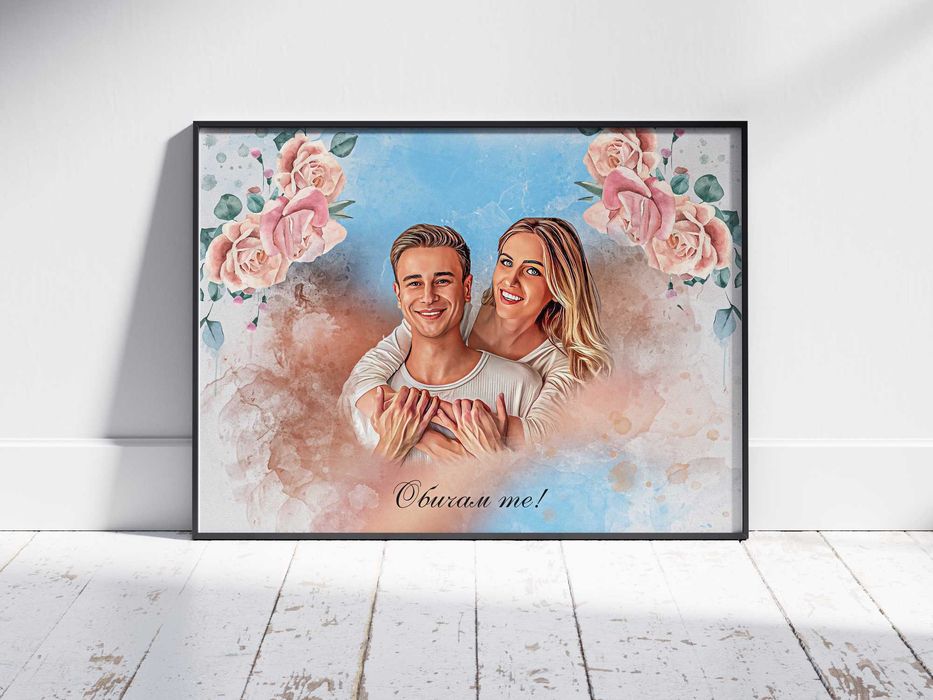 Съединяване на няколко снимки в общ дигитален акварелен портрет