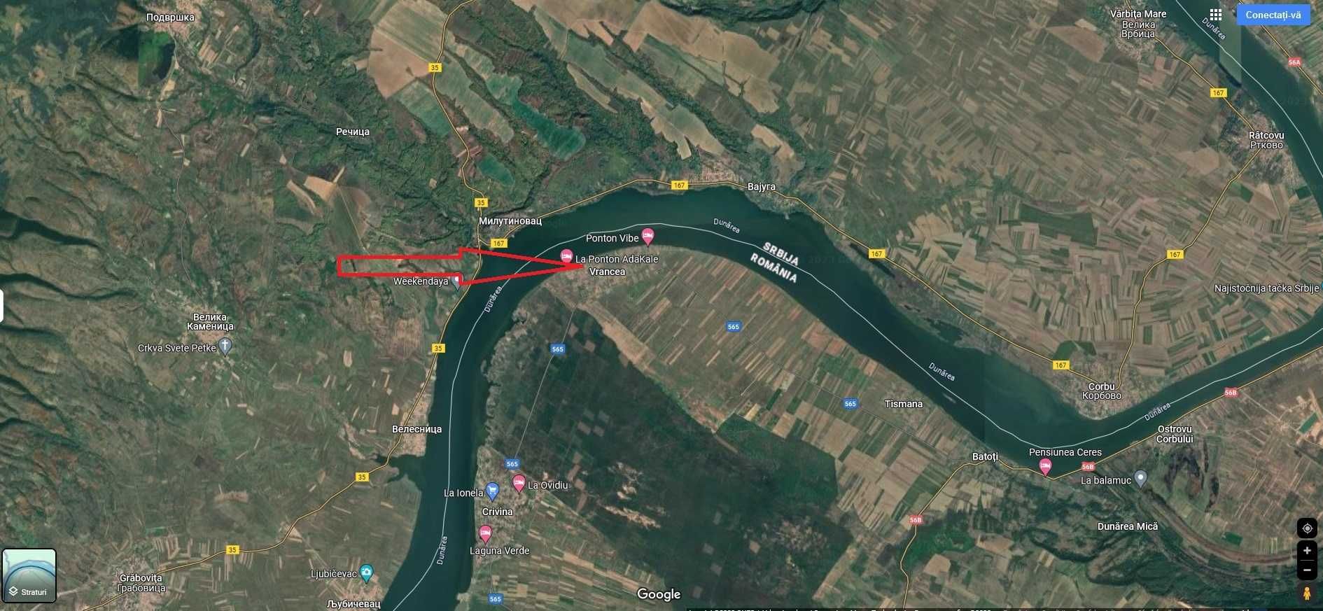 Teren 2 loturi de intravilan în satul Vrancea, iesire la Dunare 39 ml