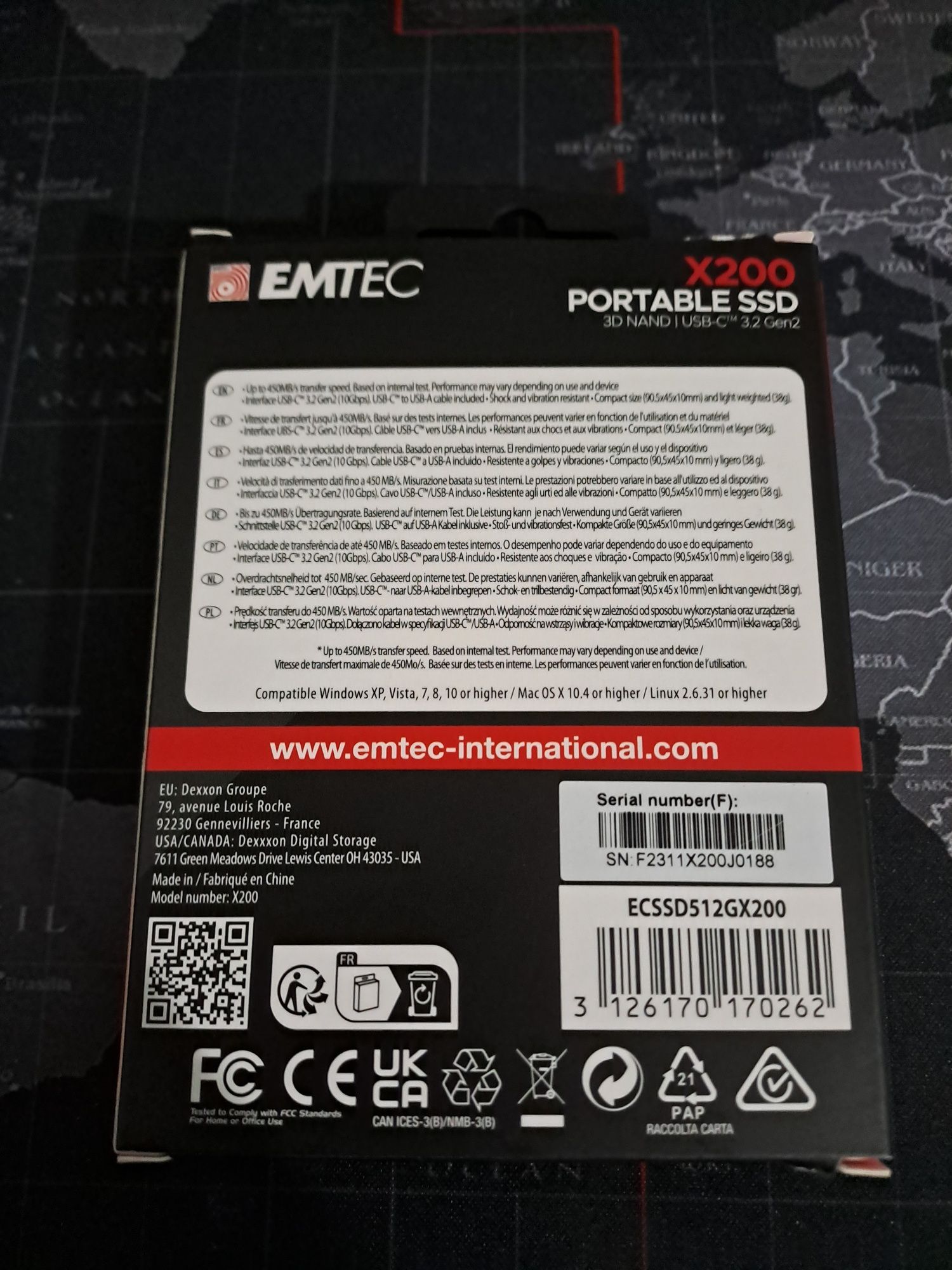 Vând SSD Emtec x200 portabil  512 Gb