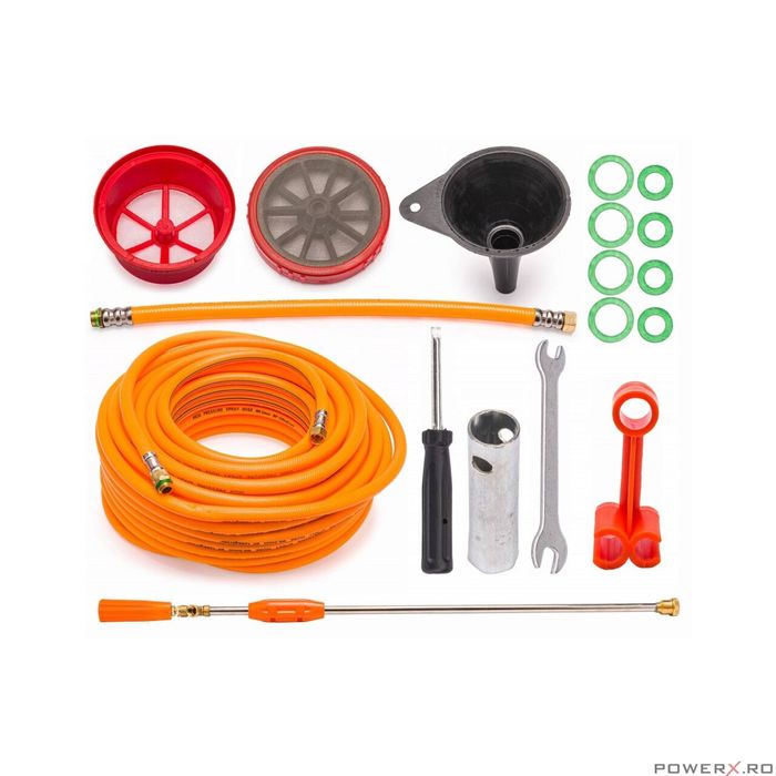 Pompa stropit cu rezervor 60L, furtun 28m, pulverizator cu motor in 4