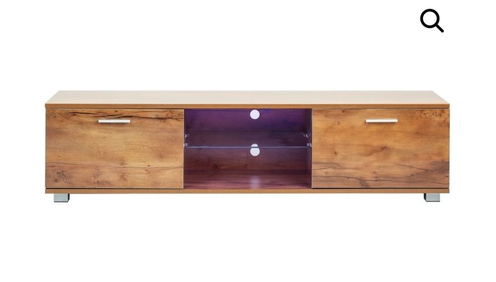 ТВ шкаф –  LED осветление – ширина 140 см. налично в цвят Бял гланц