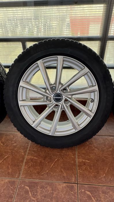Jante Bmw BORBET (Germany) 17 x1,x2 + cauciucuri iarna 205/60/17 5x112