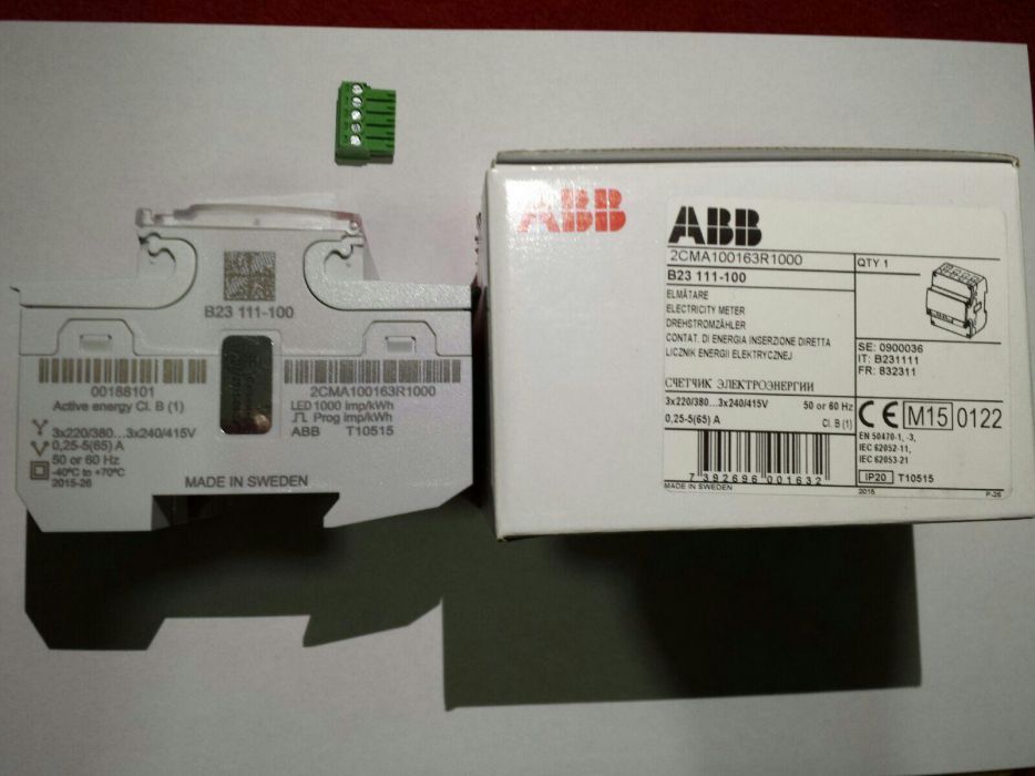 Contor Trifazat Abb direct 65A, Pe sina NOU  Din, Pt Tablou