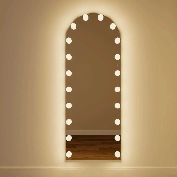 Зеркало лед 160*50 см с подсветкой золотая рама