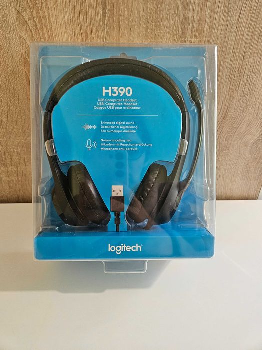 Слушалки с микрофон Logitech - H390, черни