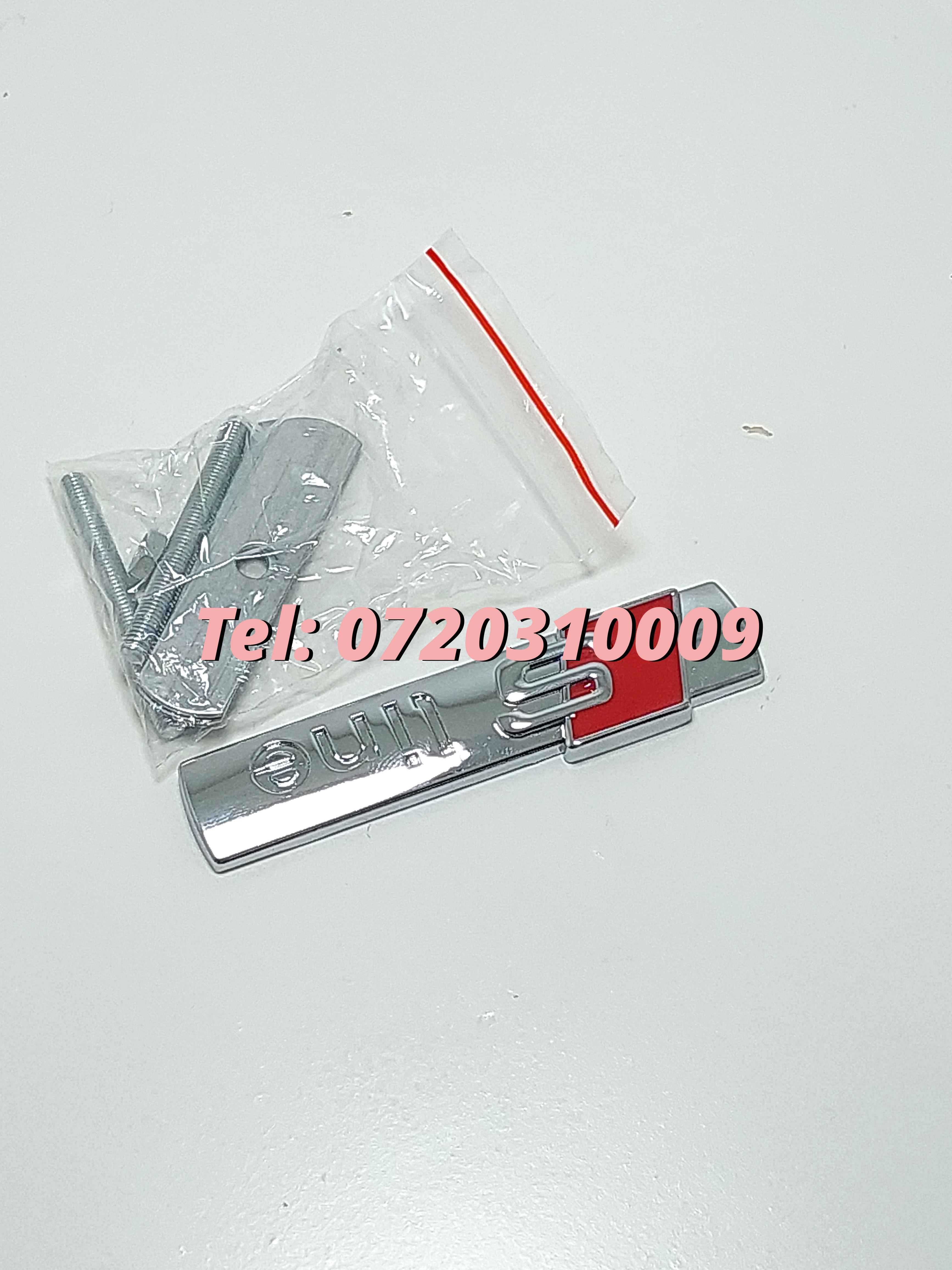 Logo Grila Audi Sline Cromata Instalare Contra Placa