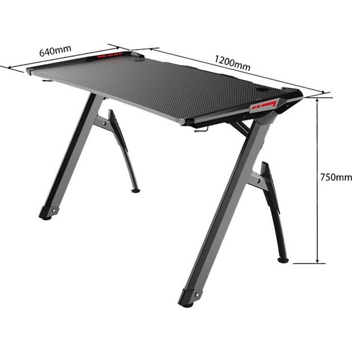Геймърско бюро Ultradesk Invader Black  с подсветка