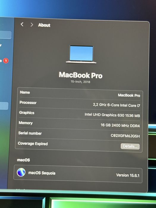 MacBook Pro 15” 2018 2.2GHz i7 256GB 16GB Като Нов!