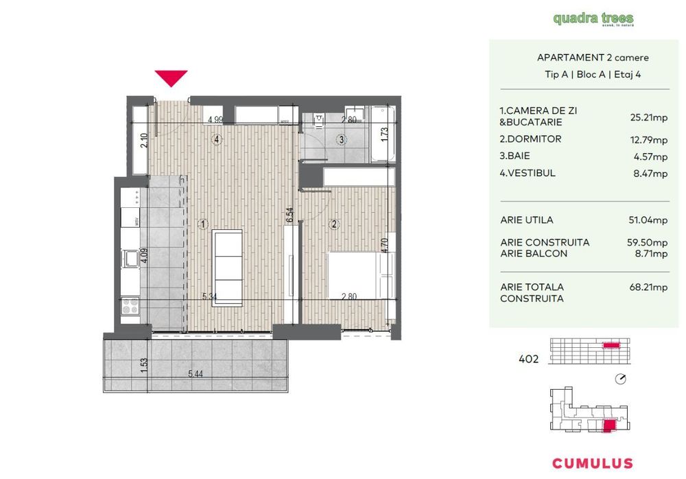 2 camere de vânzare - zona Drumul Taberei. Direct Dezvoltator! Etaj 4