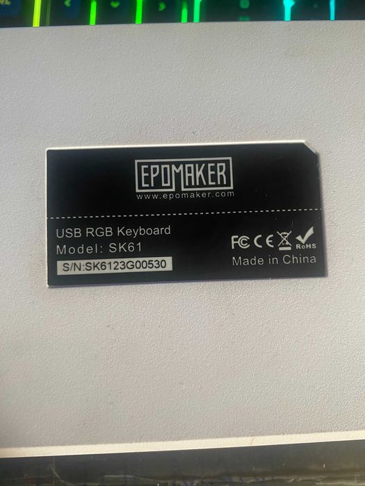 Tastatura Epomaker SK61 White, Gateron Blue Switch, Full Box, ca nou