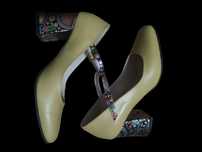 Pantofi piele nr.39 DASHA ocru/galben deosebiti