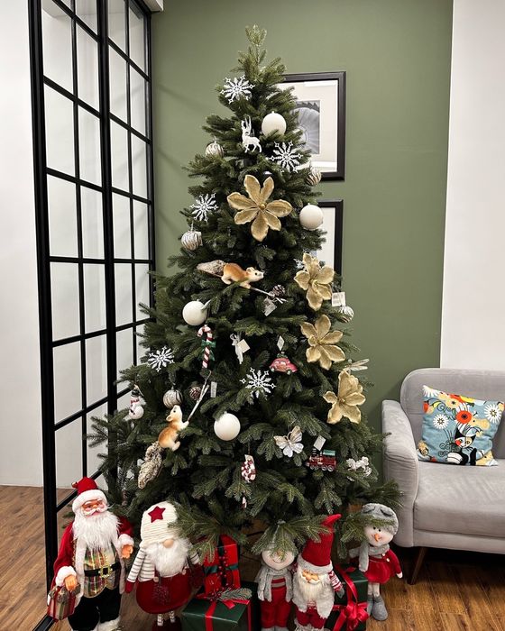 Ель Зеленая Искусственная Новогодняя в подарок Гирлянда 50 метров Елка