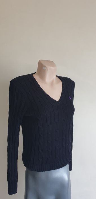 POLO Ralph Lauren Cable Pima Cotton V - Neck M ОРИГИНАЛ Дамски Пуловер