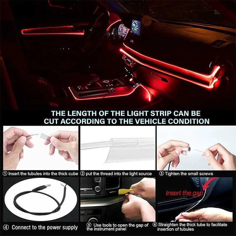 Lumini ambientale auto RGB aplicatie prin Bluetooth 5/6 led REDUCERE %