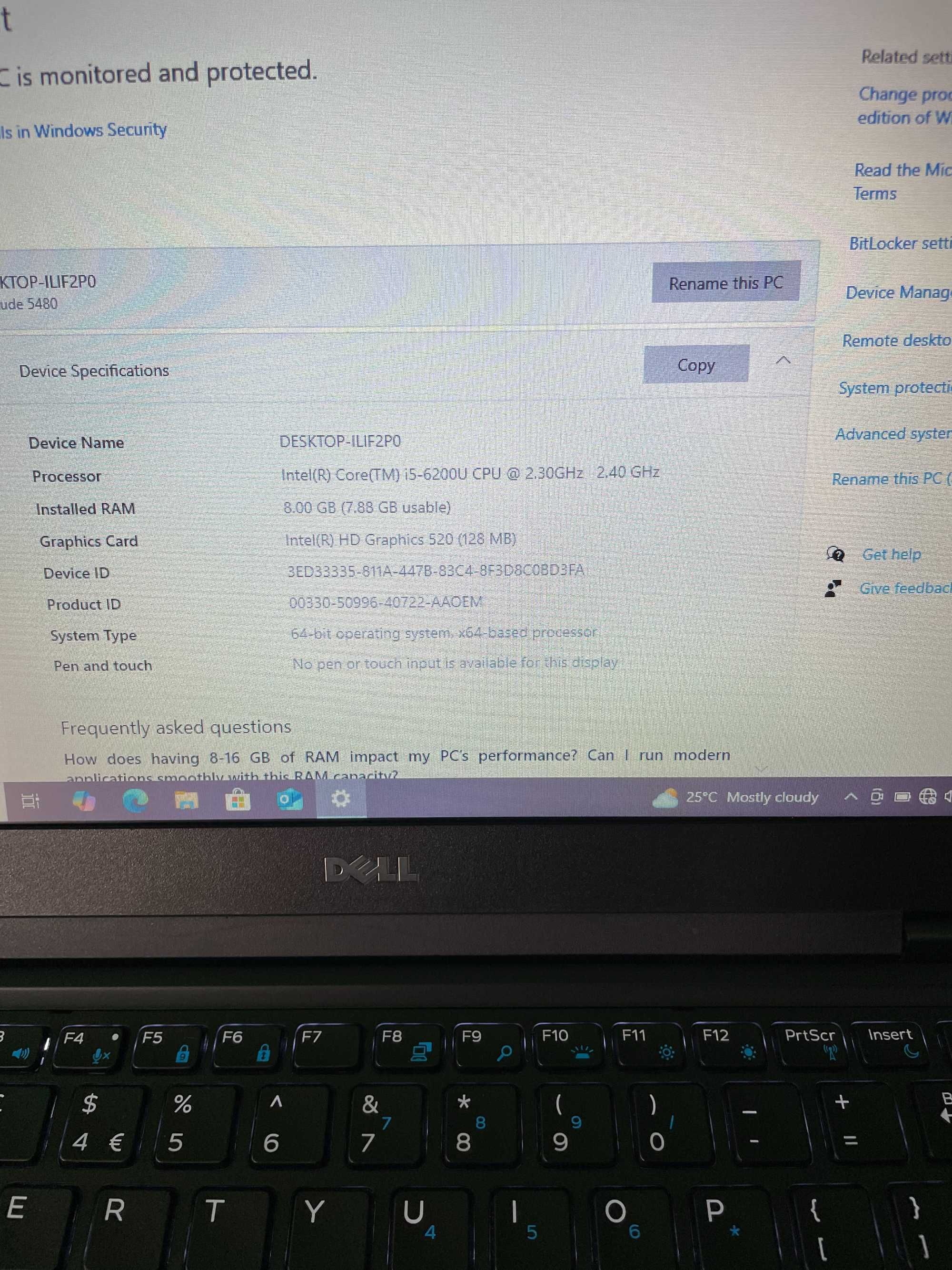 Dell Latitude 5480 - i5-6200u, 8GB RAM, 128GB M.2 SSD, 14''HD