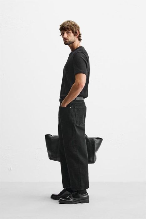 Мъжки дънки Zara с етикет, черни, широки