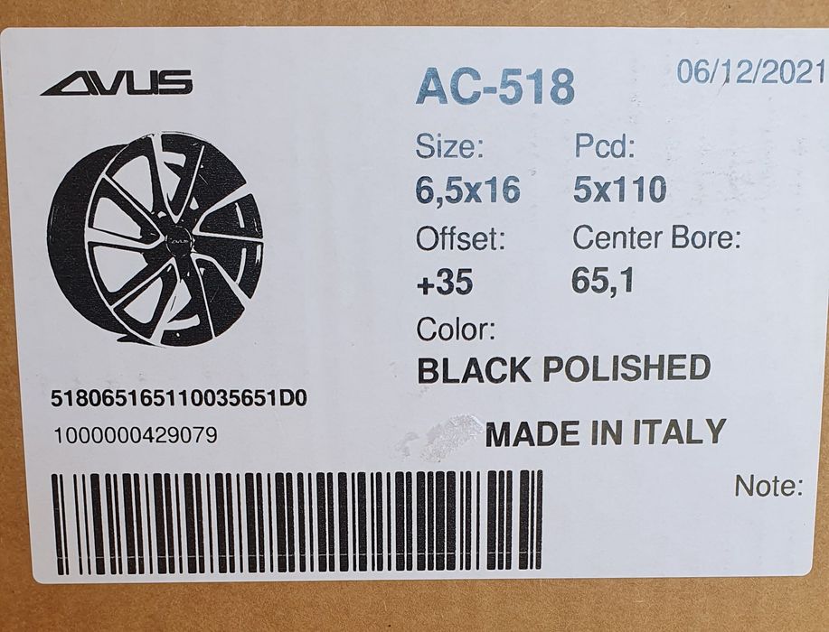 Jante aliaj 16 inch Avus noi (Opel)