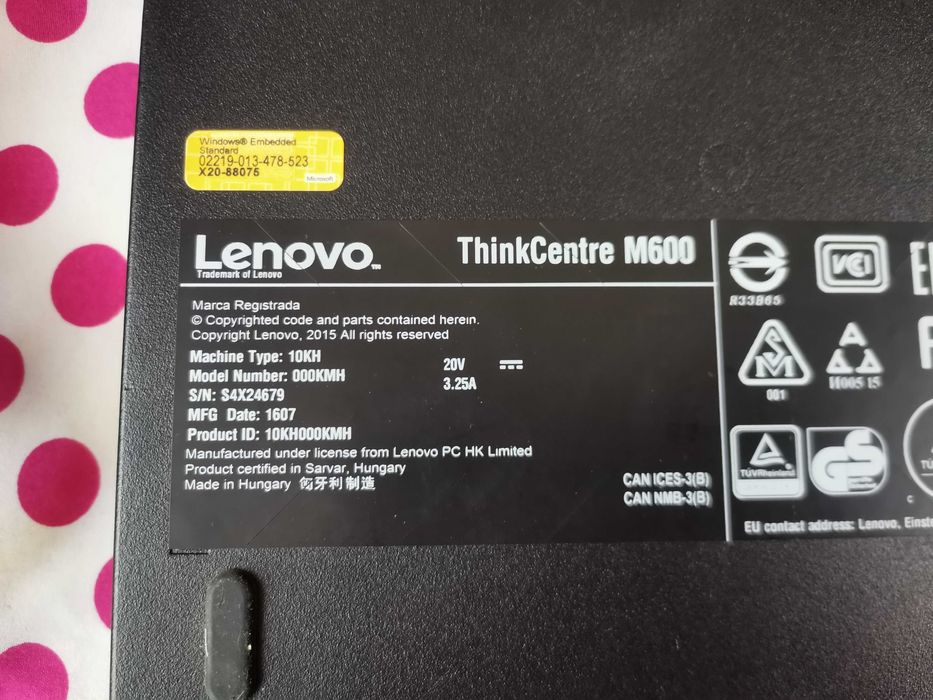 Mini PC Lenovo M600, Celeron N3000/4 GB / 120 ssd
