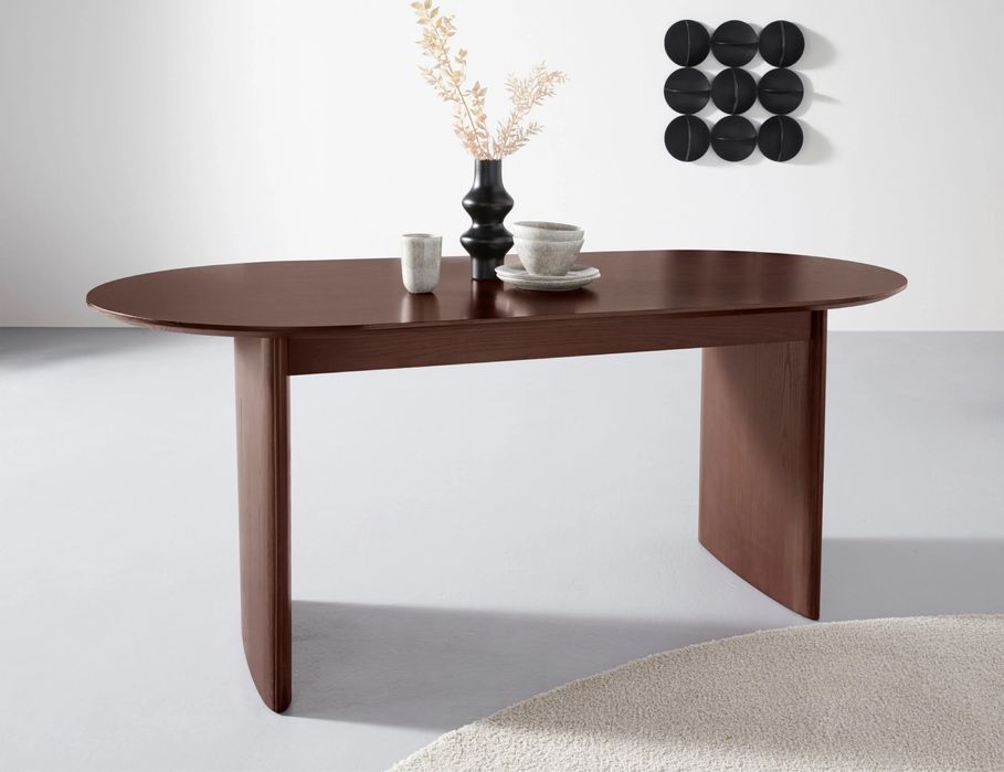 Masă de dining Melinda– blat oval din lemn MDF 180x90x77 cm