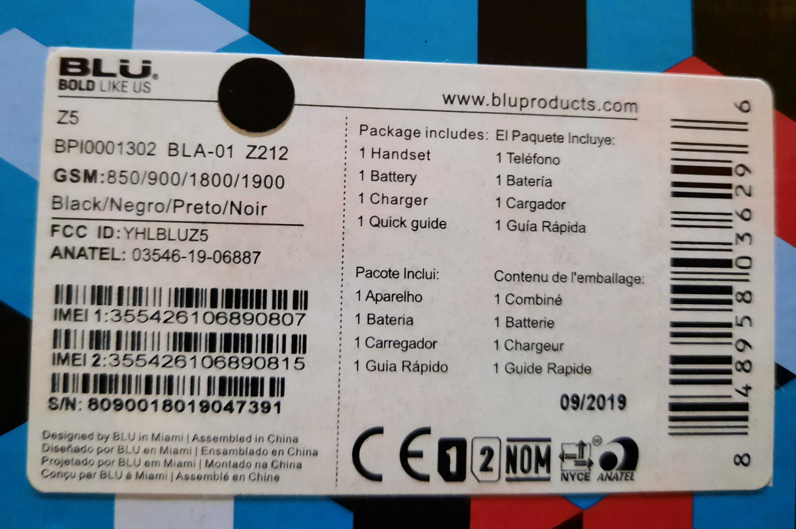 GSM Blu Z5 bold like US