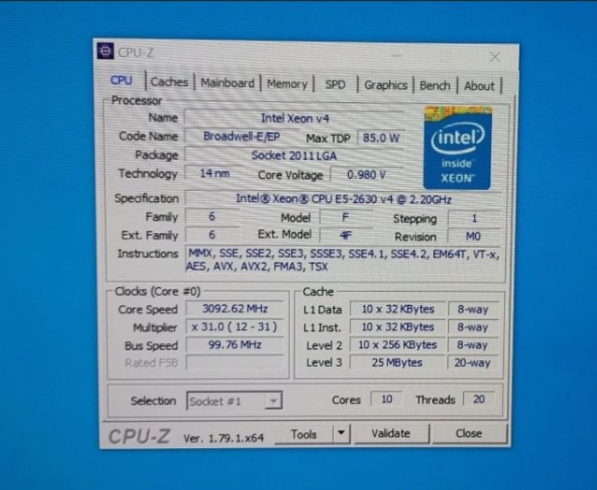 2 x Procesor Intel Xeon E5-2630 V4 10 Cores SR2R7  Skt 2011-3 DDR4