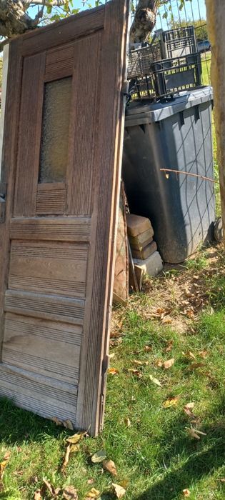 Ușă exterior din stejar masiv – vintage, cca 40 de ani