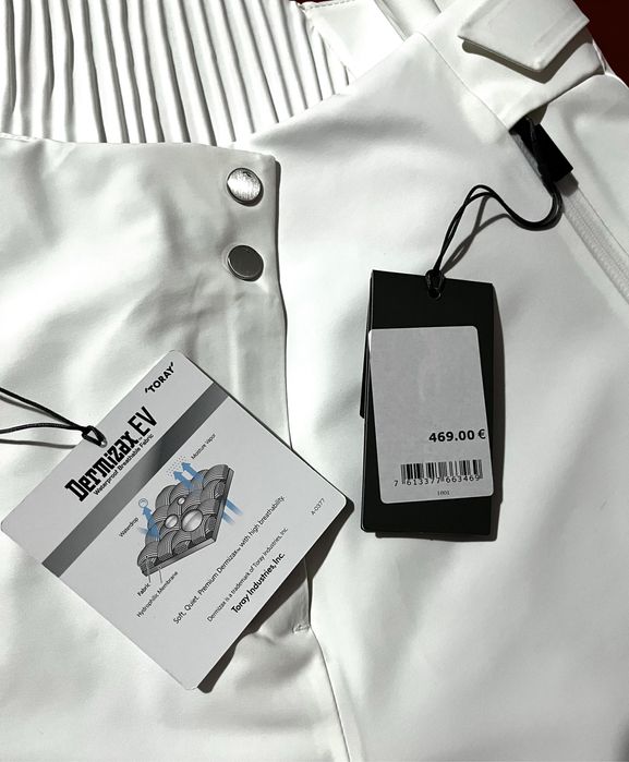 Pantalon ski Kjus alb pantaloni schi albi zapada fas 40 - 42 / M - L